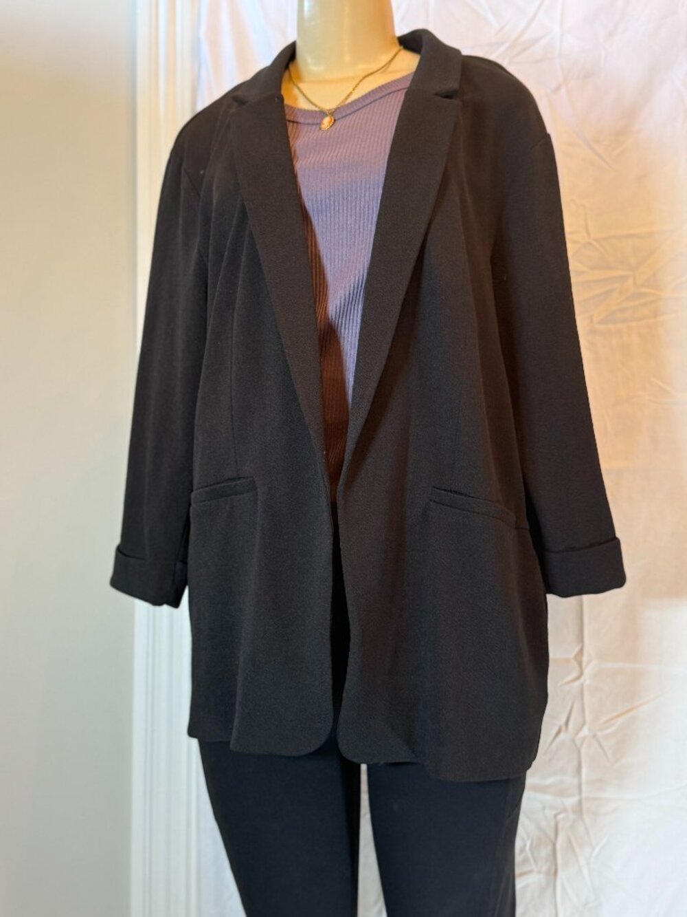 Maurices Polyester Black Blazer Women's XXL